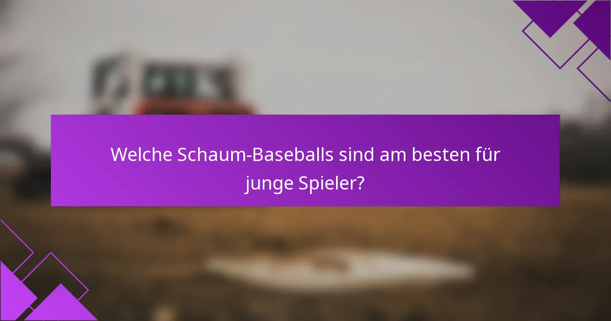 Welche Schaum-Baseballs sind am besten für junge Spieler?
