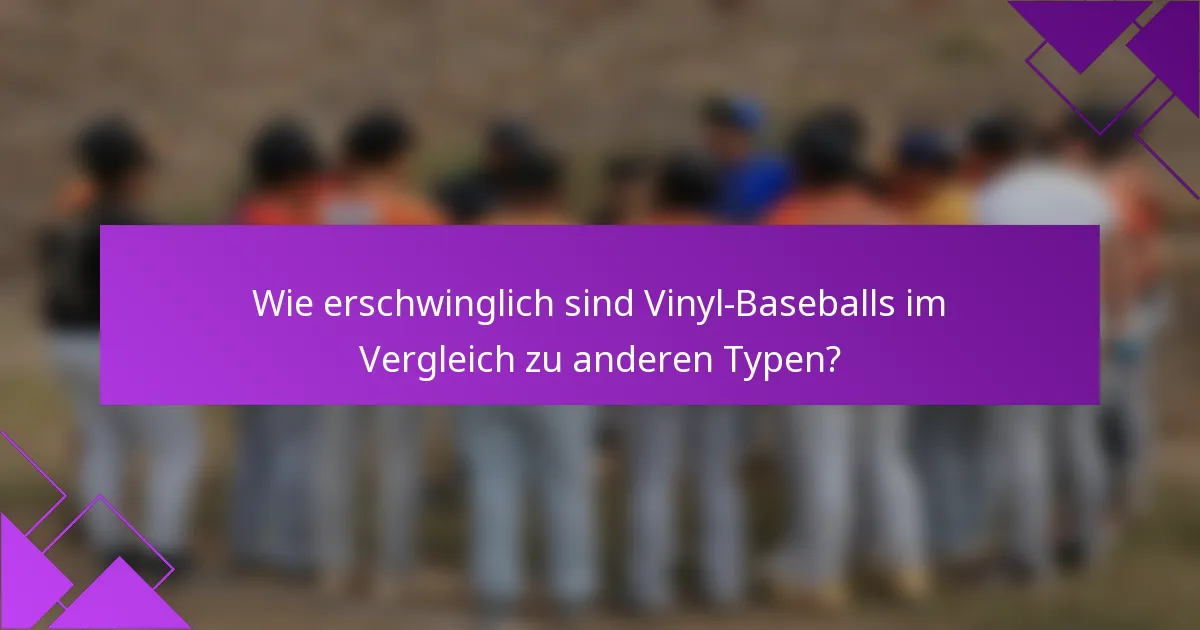 Wie erschwinglich sind Vinyl-Baseballs im Vergleich zu anderen Typen?