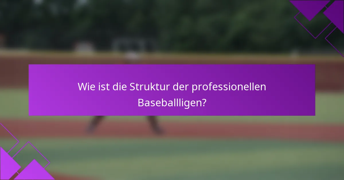 Wie ist die Struktur der professionellen Baseballligen?