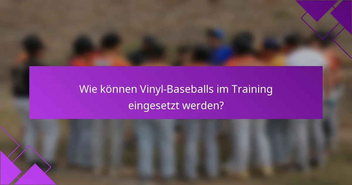 Wie können Vinyl-Baseballs im Training eingesetzt werden?
