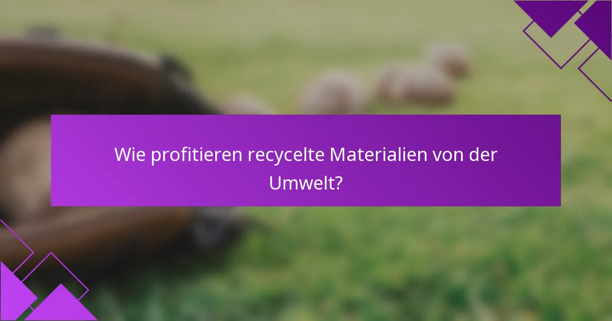Wie profitieren recycelte Materialien von der Umwelt?