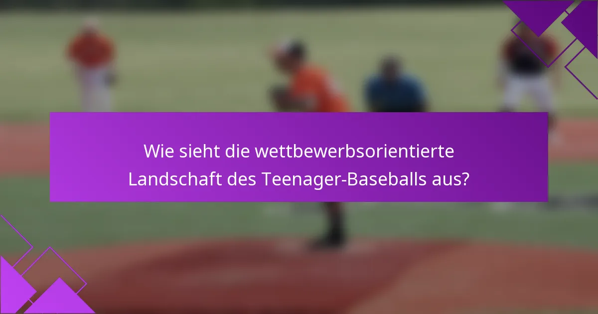 Wie sieht die wettbewerbsorientierte Landschaft des Teenager-Baseballs aus?