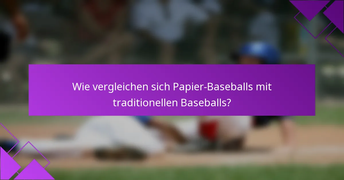 Wie vergleichen sich Papier-Baseballs mit traditionellen Baseballs?